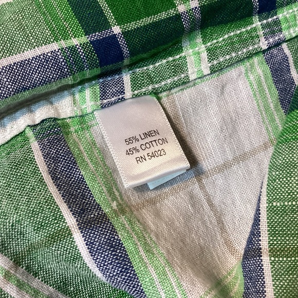 Men’s Banana Republic linen & cotton button down plaid shirt size small - Picture 9 of 10